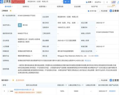 明冠新材戰(zhàn)略布局新能源產(chǎn)業(yè)鏈，斥資1億元設(shè)立電池與光熱業(yè)務(wù)子公司